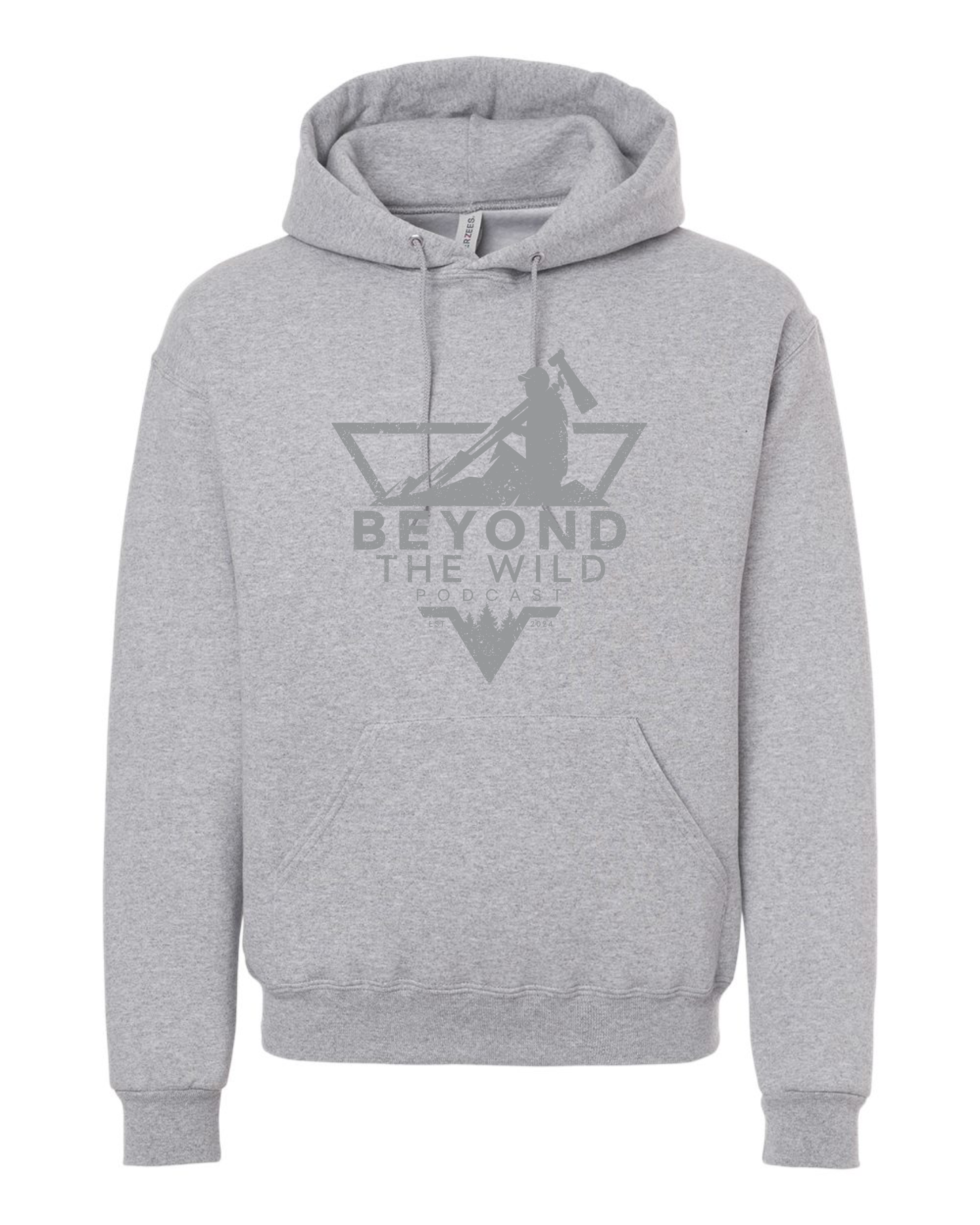 Screen Printed Heavy Weight Hooded Sweatshirt Triangle Logo