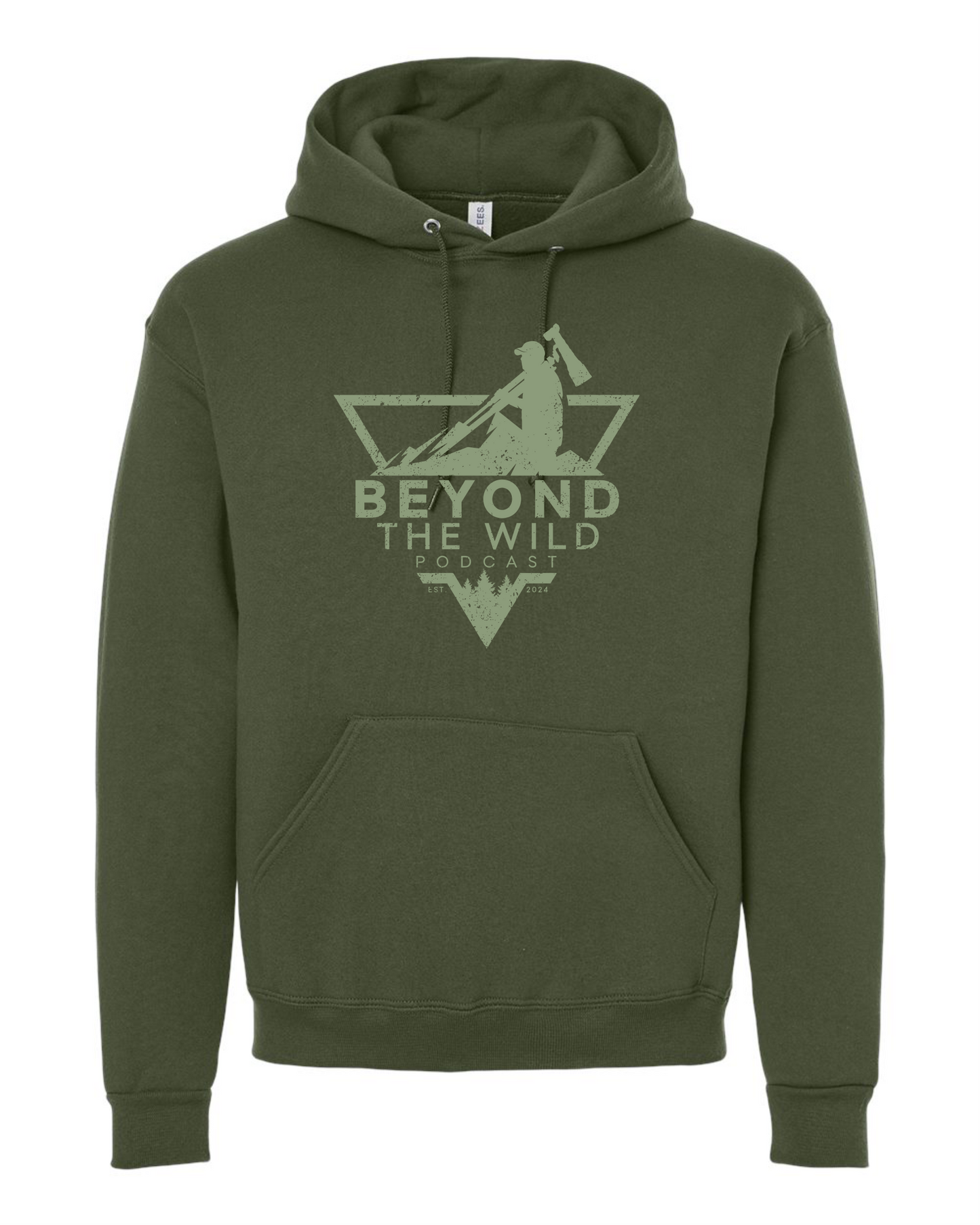 Screen Printed Heavy Weight Hooded Sweatshirt Triangle Logo